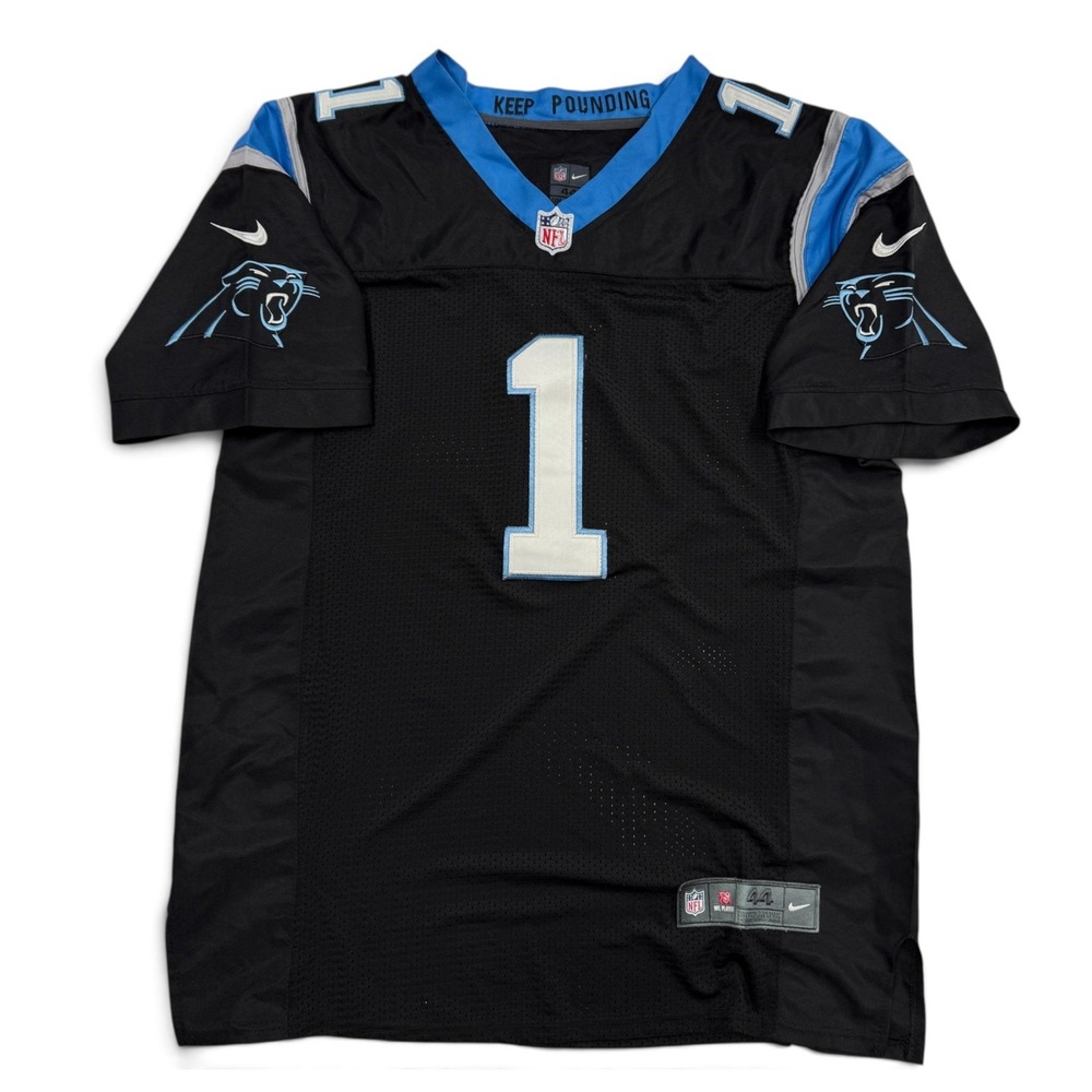 Nike Carolina Panthers Cam Newton Jersey Mens 44 Black Stitched NFL